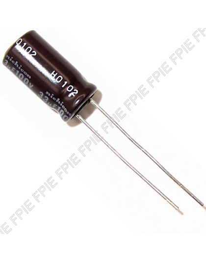 100V, 33uF Radial Capacitor 15.75x8.13mm by Nichicon (200-7289)