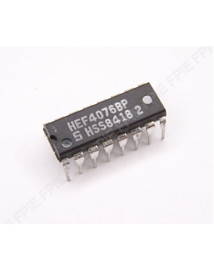 CMOS, 4-bit D-Type Register by Signetics (HEF4076BP)